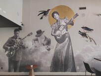 Cool mural in Bar area