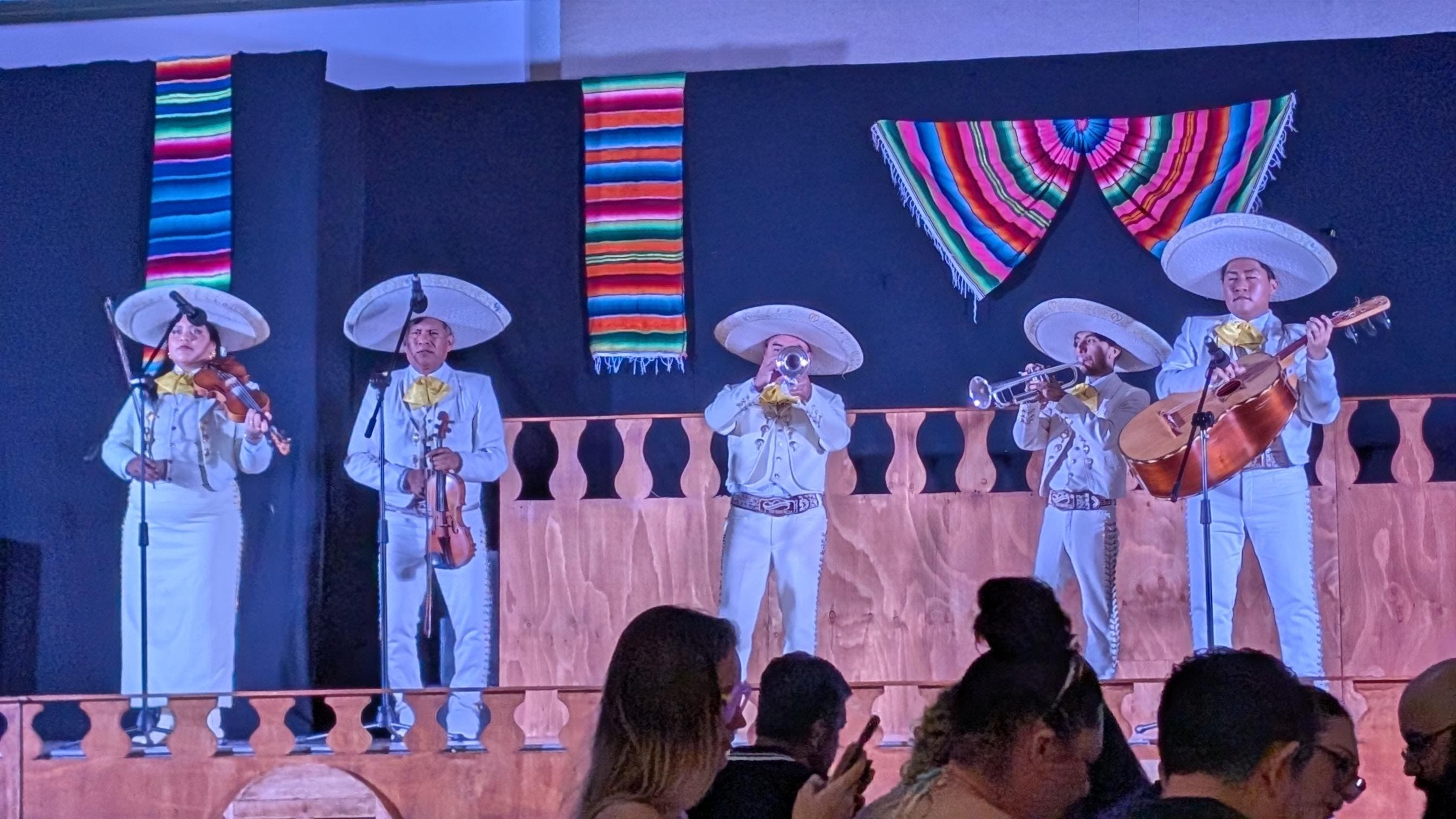 Mexican fiesta evening with 2 mariachi bands. It was so much fun!