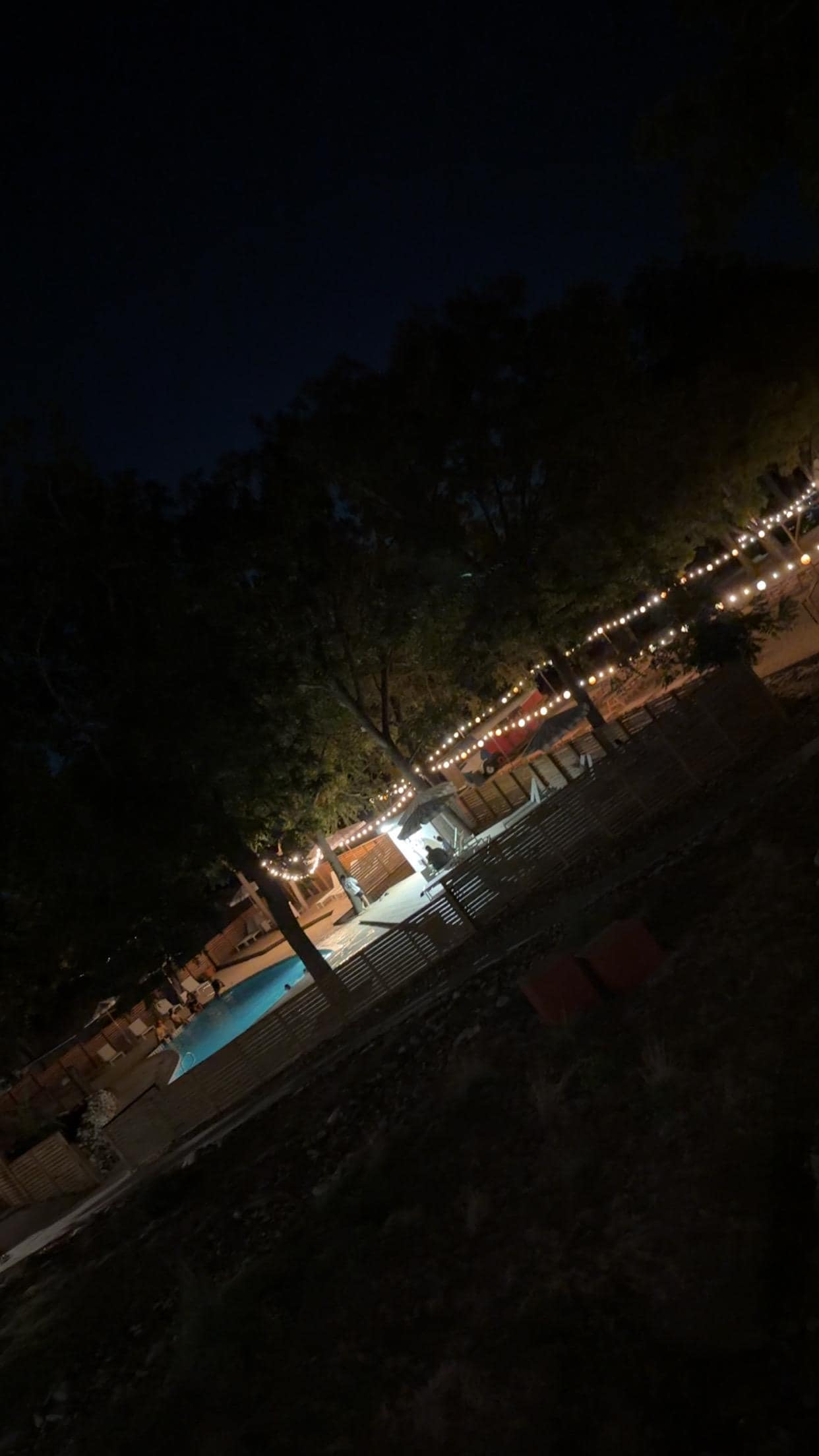 Outside at night time