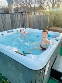 The hot tub was so warm and relaxing