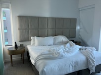 Large and extremely comfortable bed.