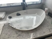 This was our sink - we had to keep using a cup to move water to tub