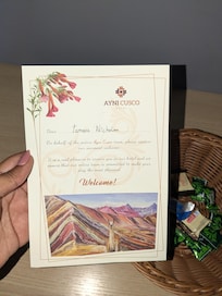 Welcome treats and a note