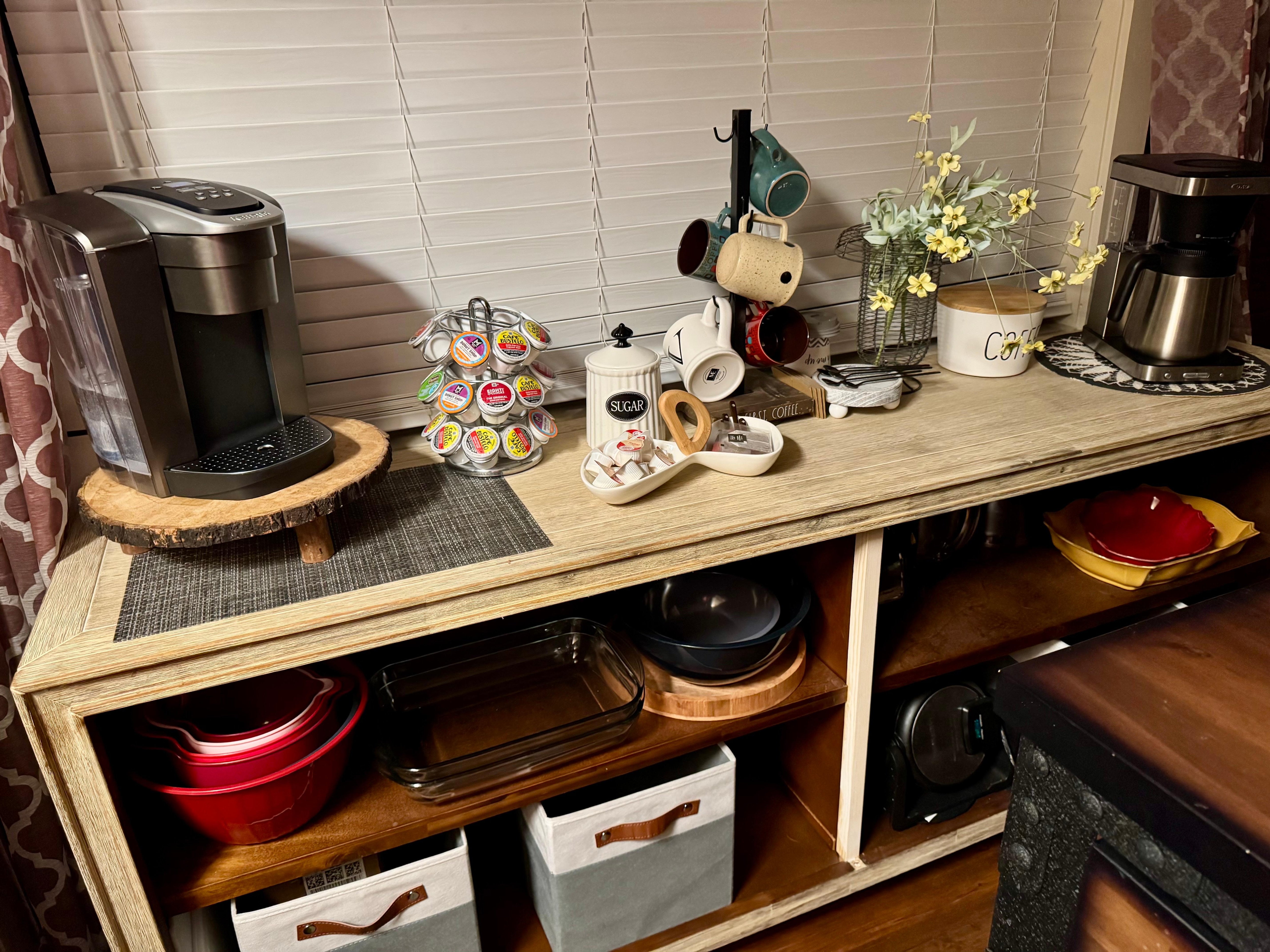 Check out the coffee bar! Everything you need for that perfect cup of coffee!  