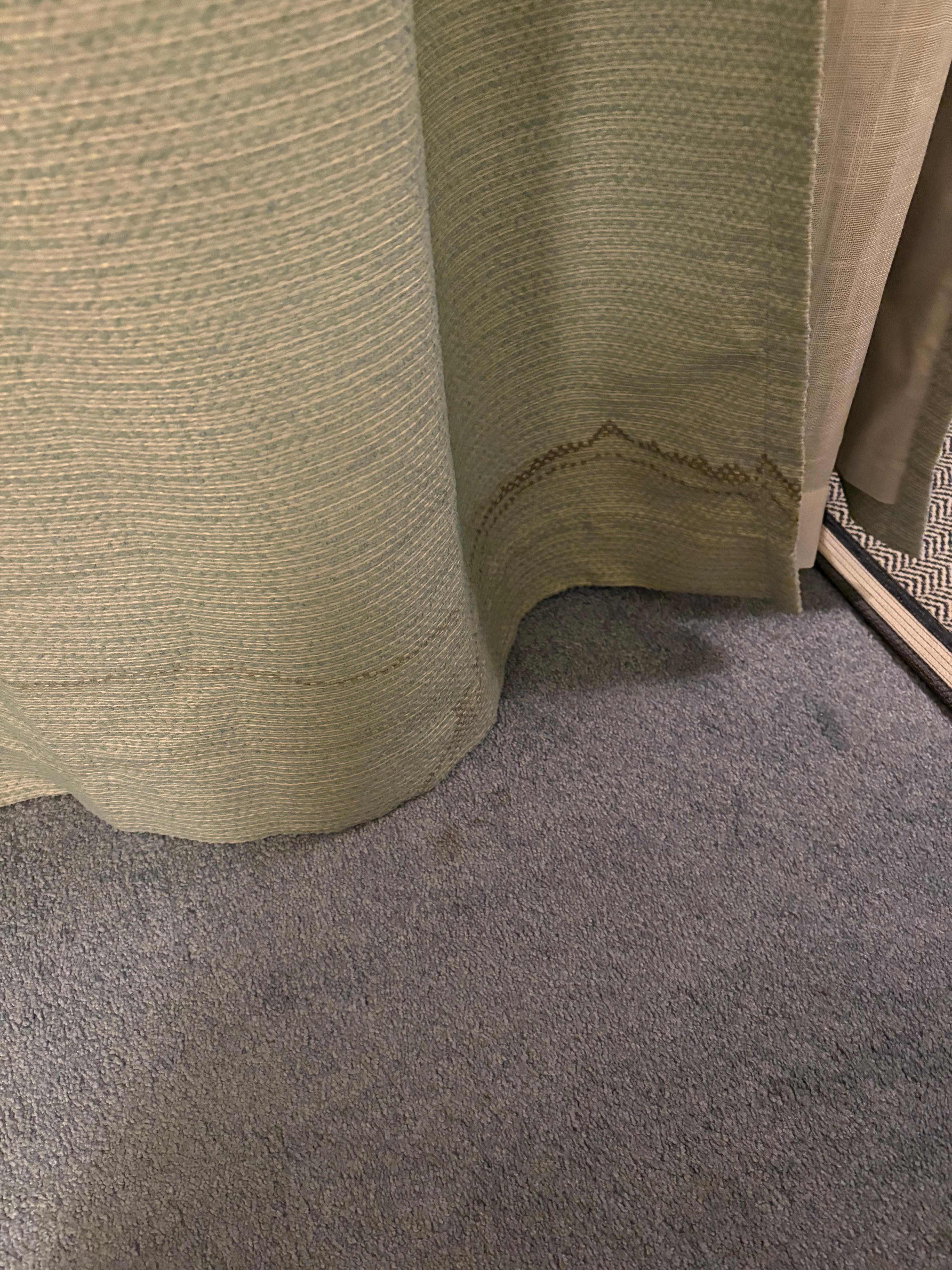 Stained curtain in the downstairs bedroom