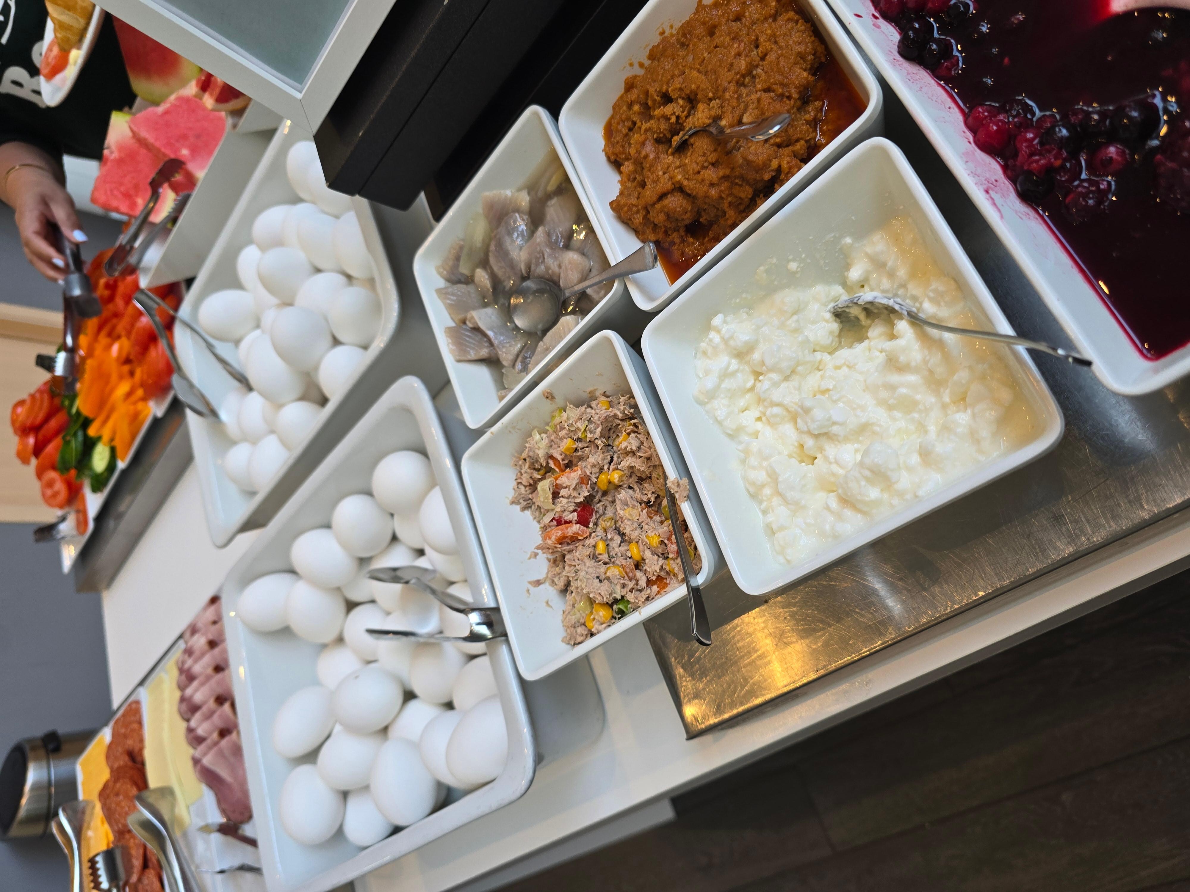 Breakfast options. I took a picture of the Icelandic foods but there's more! 