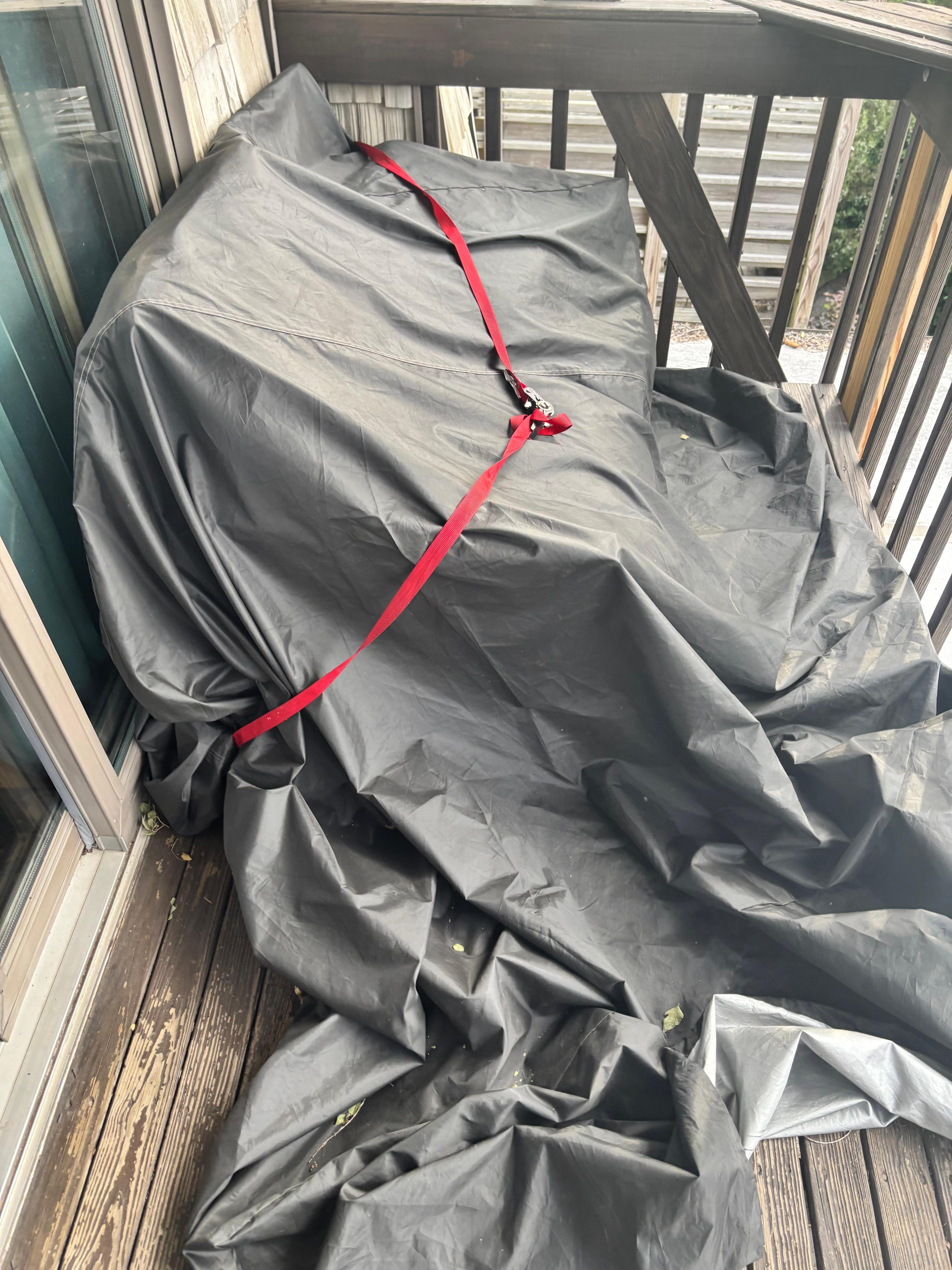 Junk on bedroom patio area