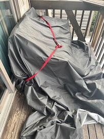 Junk on bedroom patio area