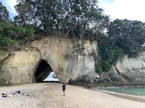Cathedral cove - a pleasant walk on the coastal path or boat taxi.