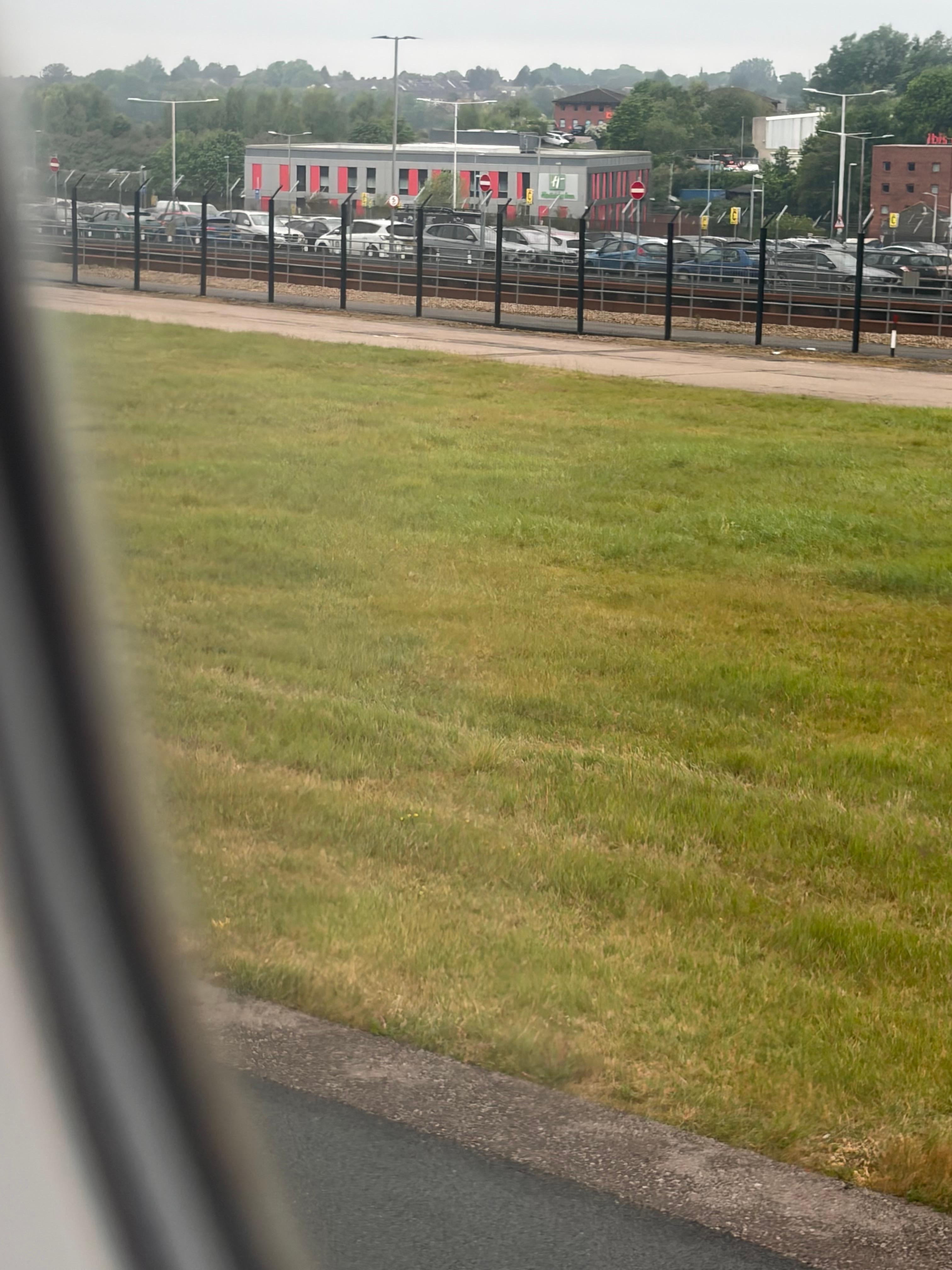 The hotel from the runway 