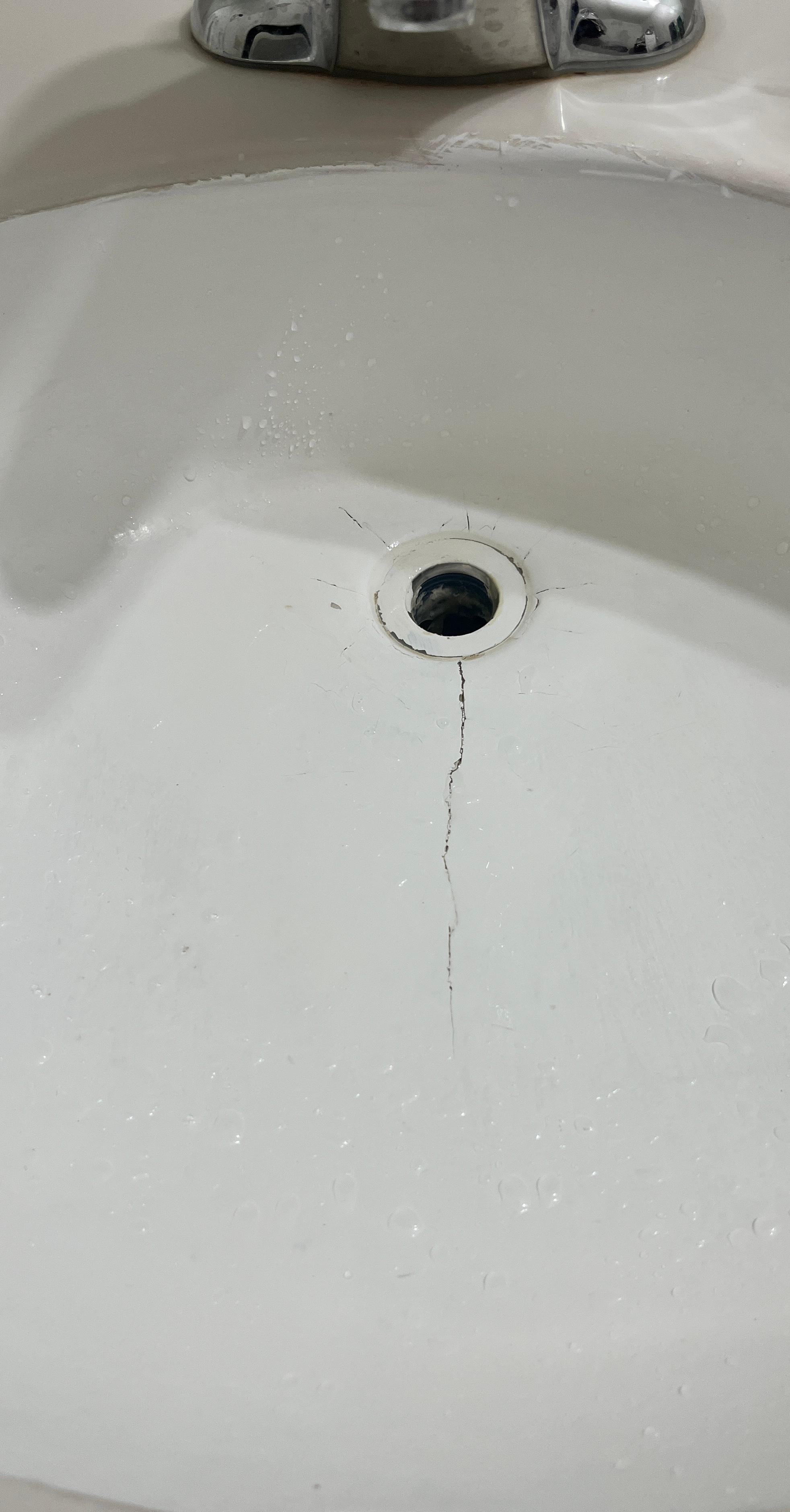 Cracked/painted sink