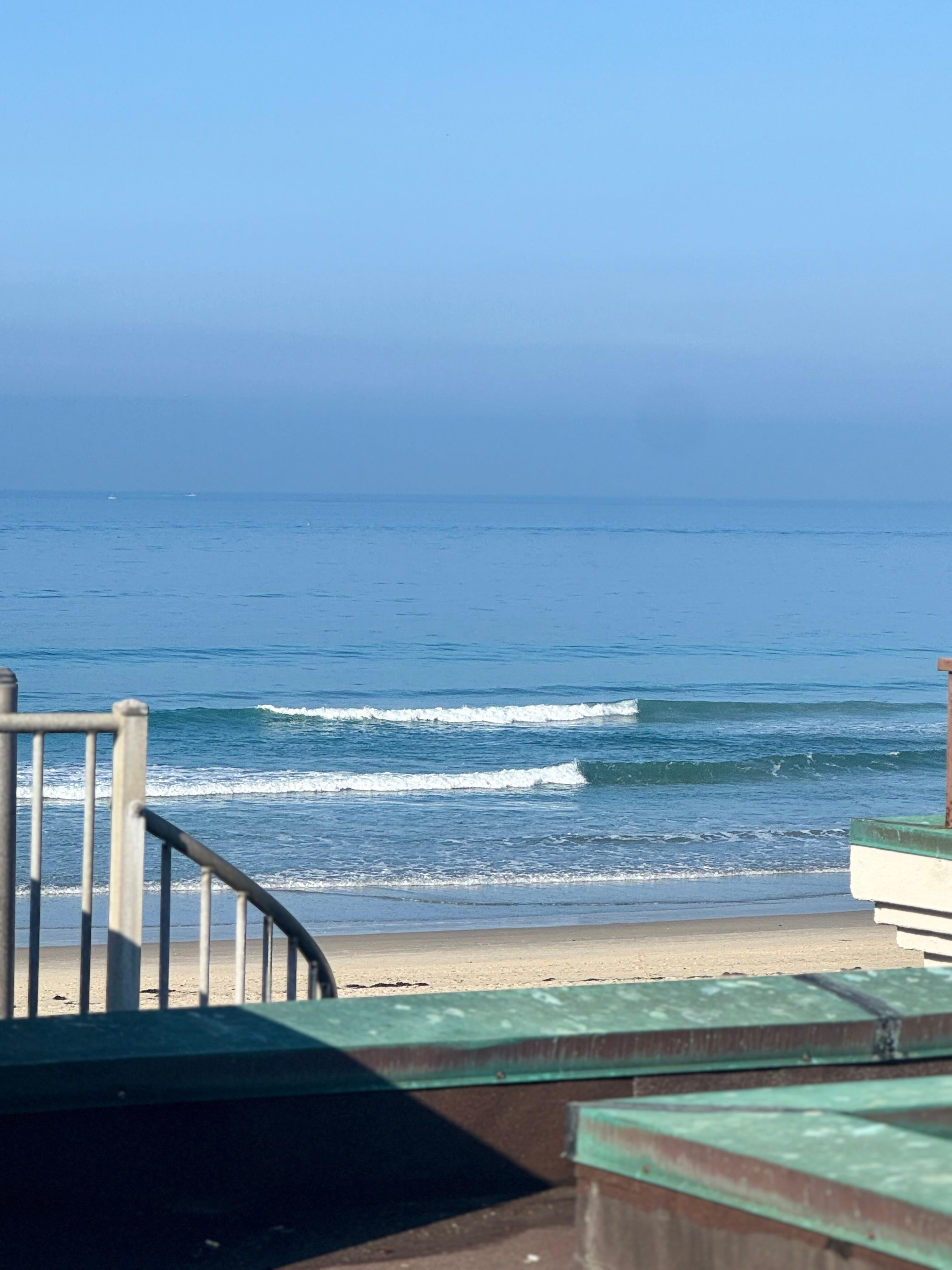 The view looking to the right from the rooftop patio