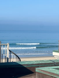 The view looking to the right from the rooftop patio