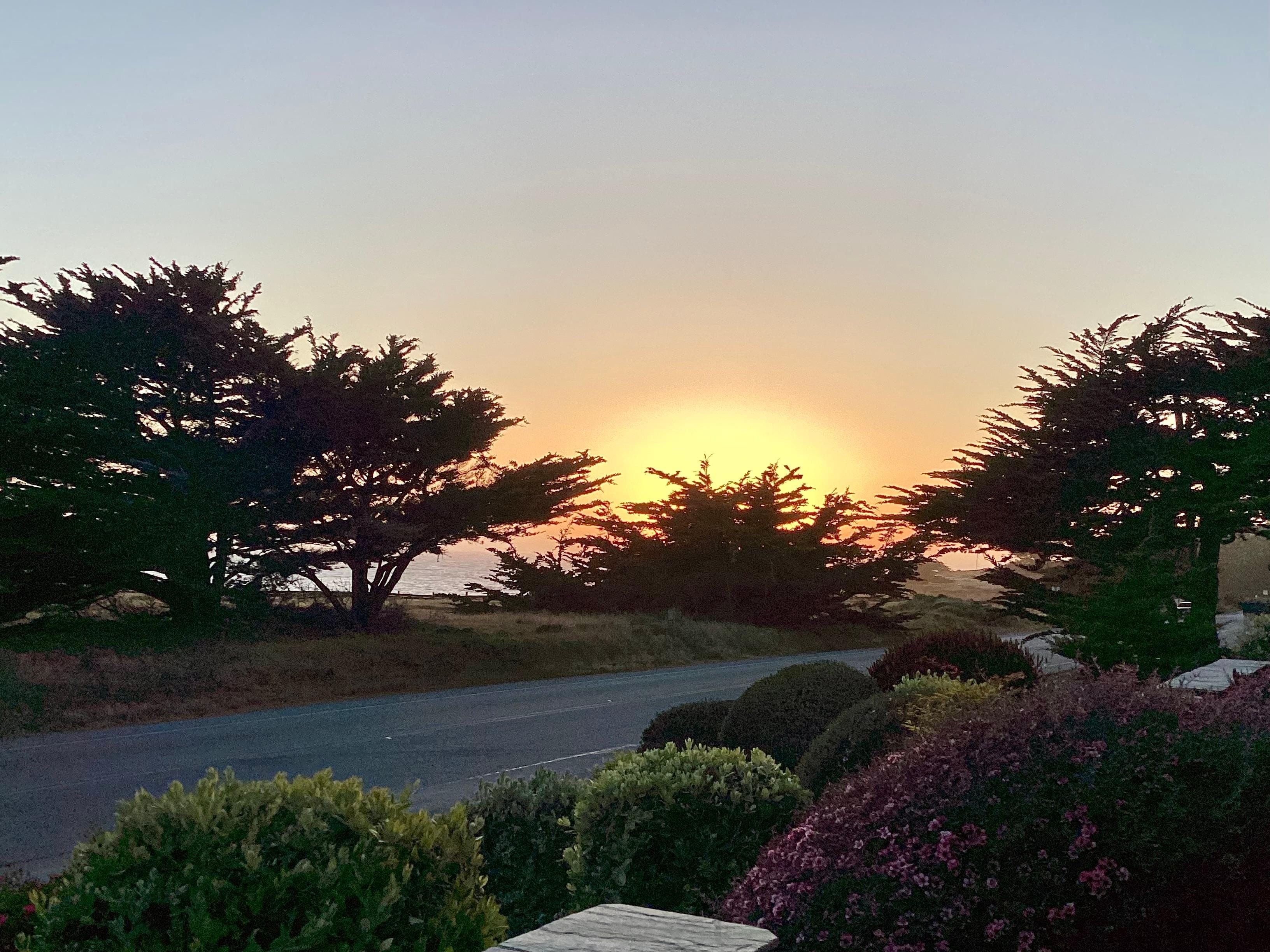 Northwest facing sunset from patio room.