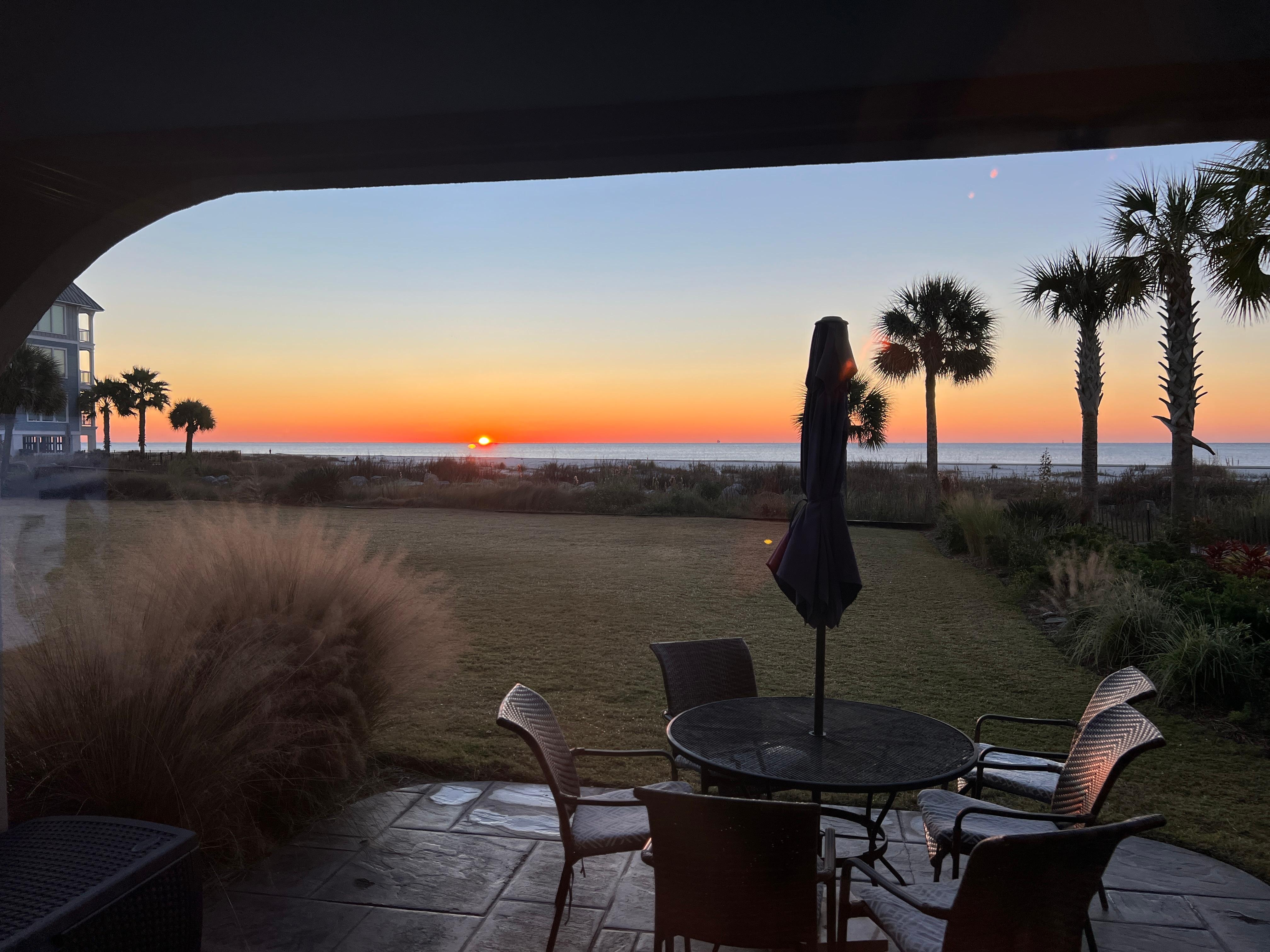 Sunrise from the first floor.