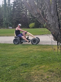 My husband enjoying the toys too