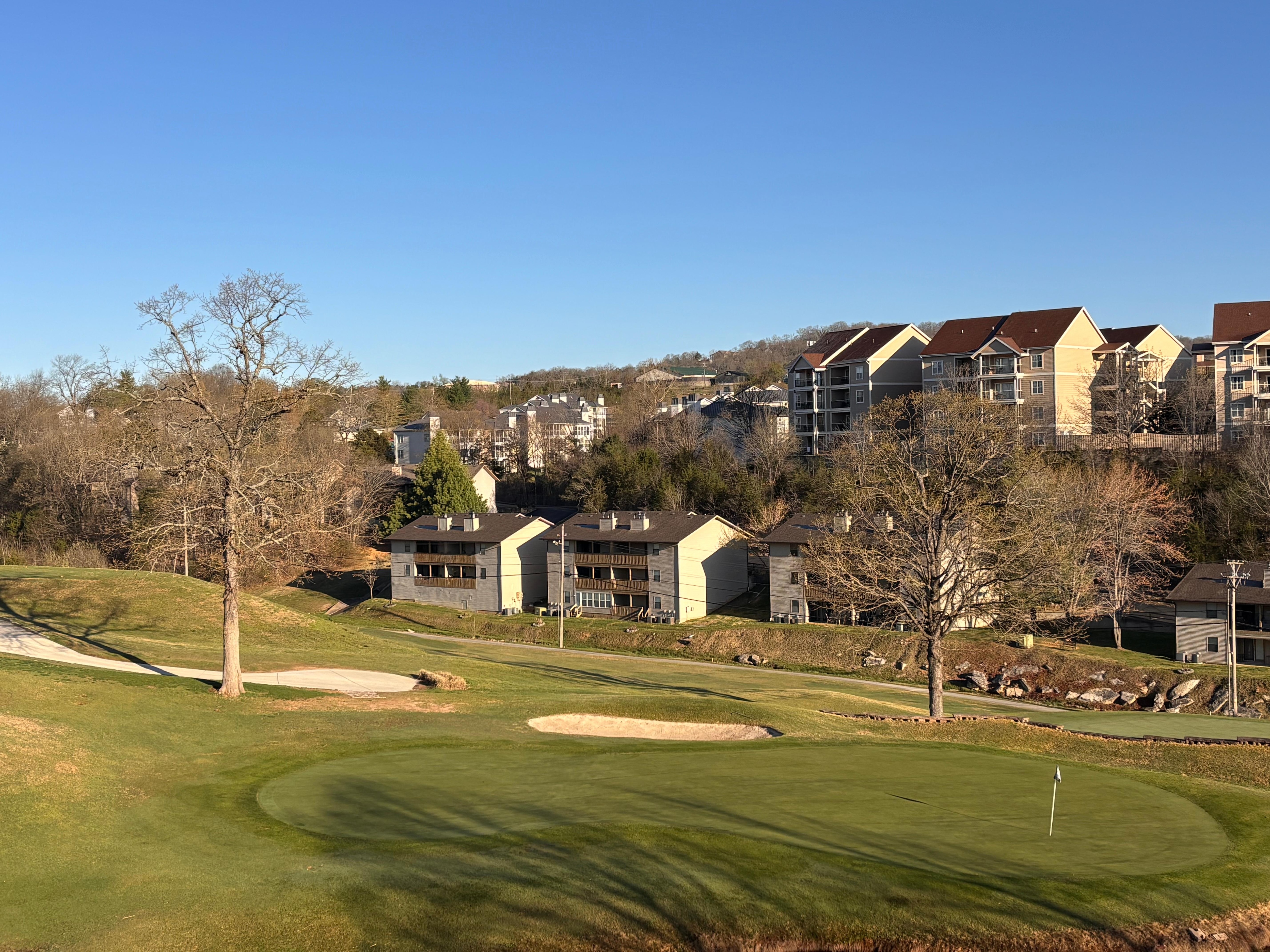 The view of the golf course from the balcony.