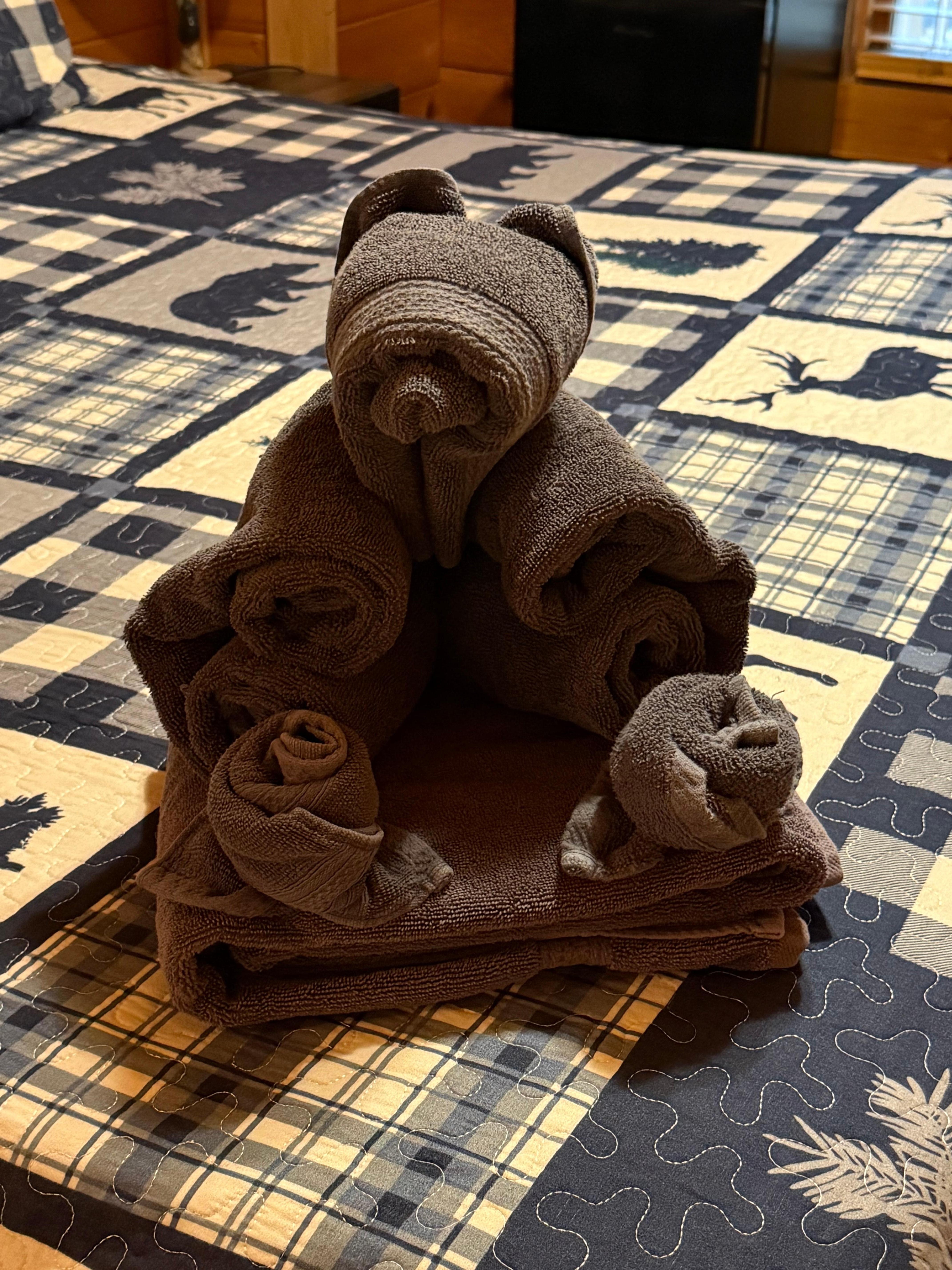 Whimsical towel bear