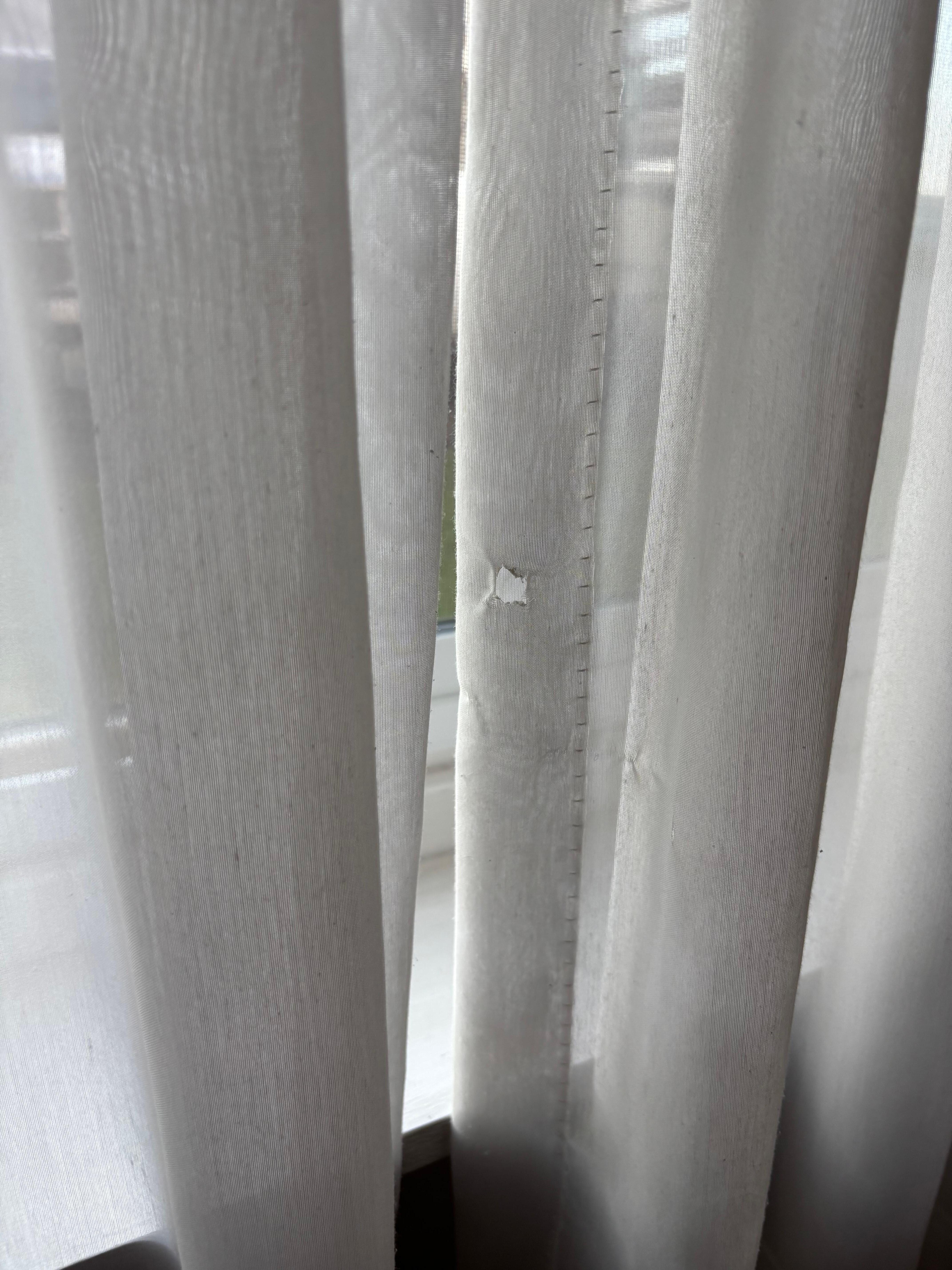 burns in the curtains