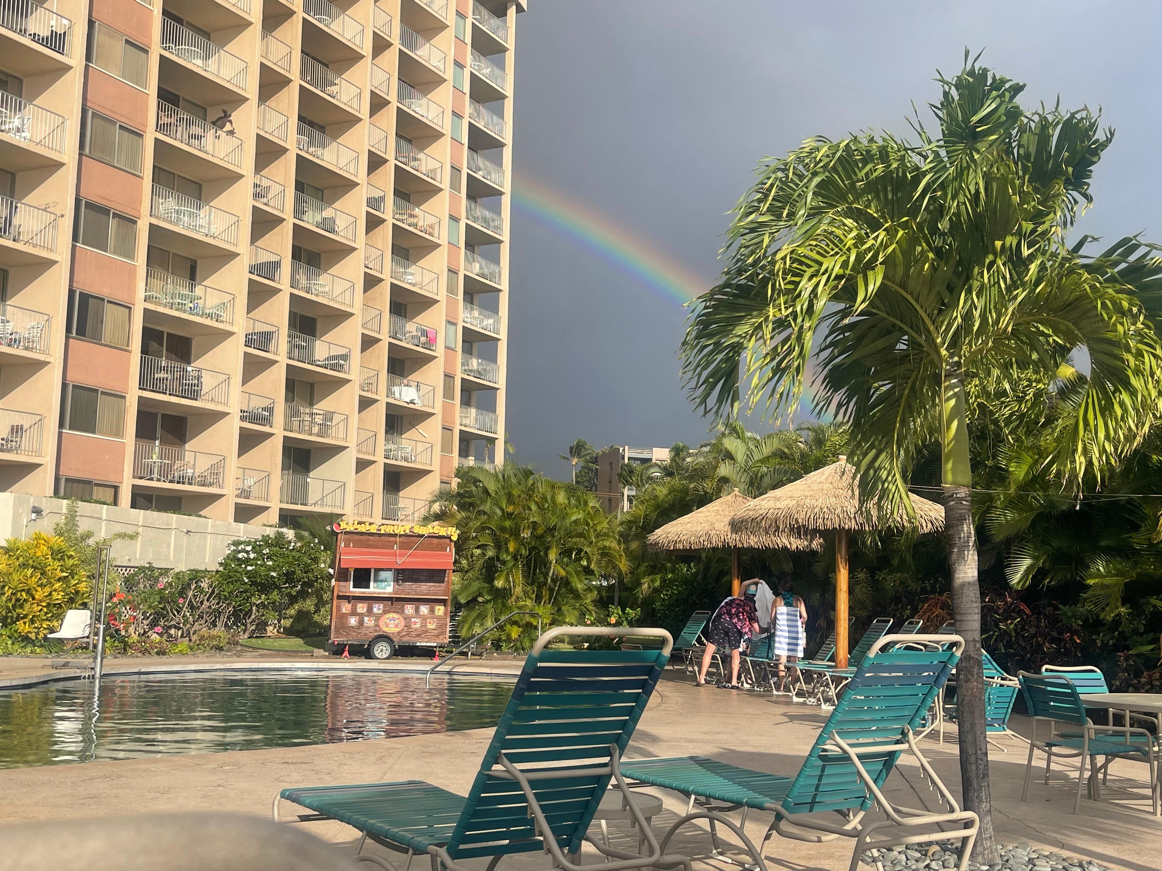 Rainbow from the pool.