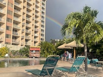 Rainbow from the pool.