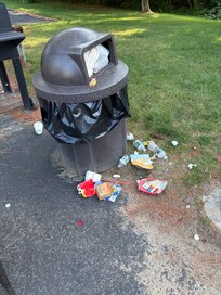 Overflowing garbage - smell was awful