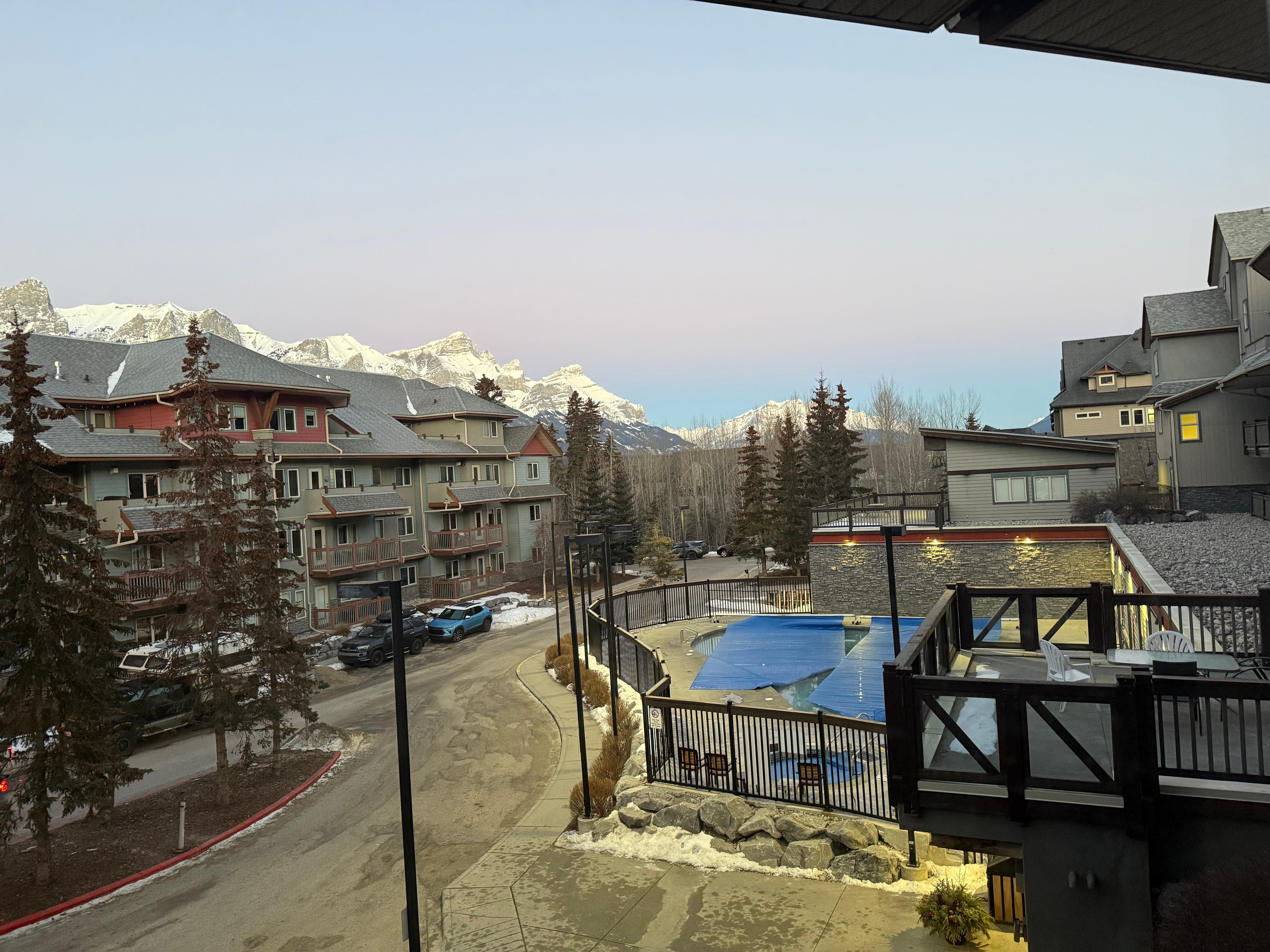 Pool and mountain view from suite 