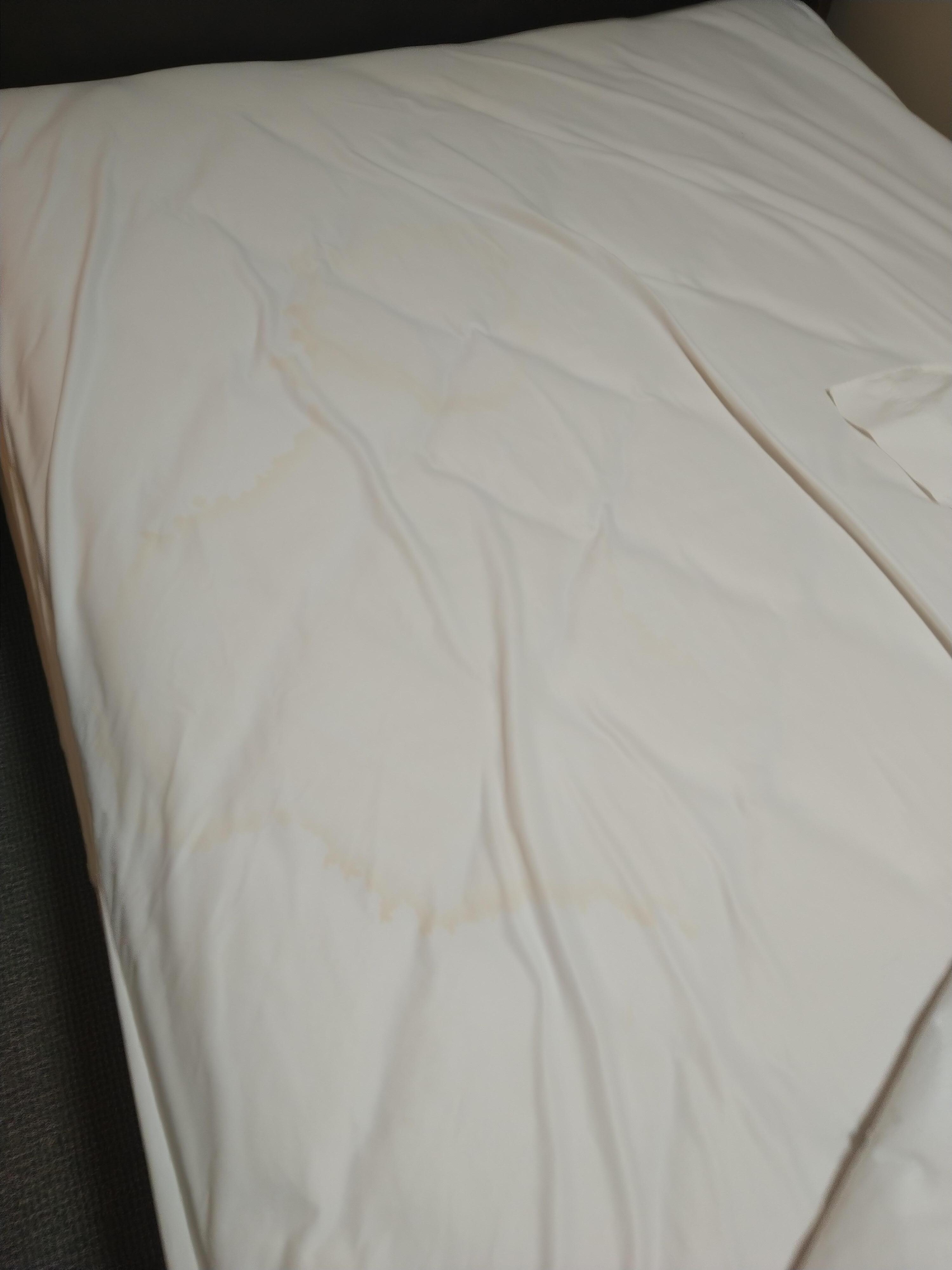 Stain on bed sheet