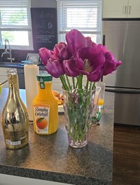 Wedding morning mimosas