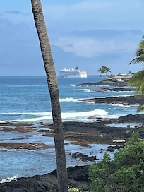 We could see cruise ships coming and going