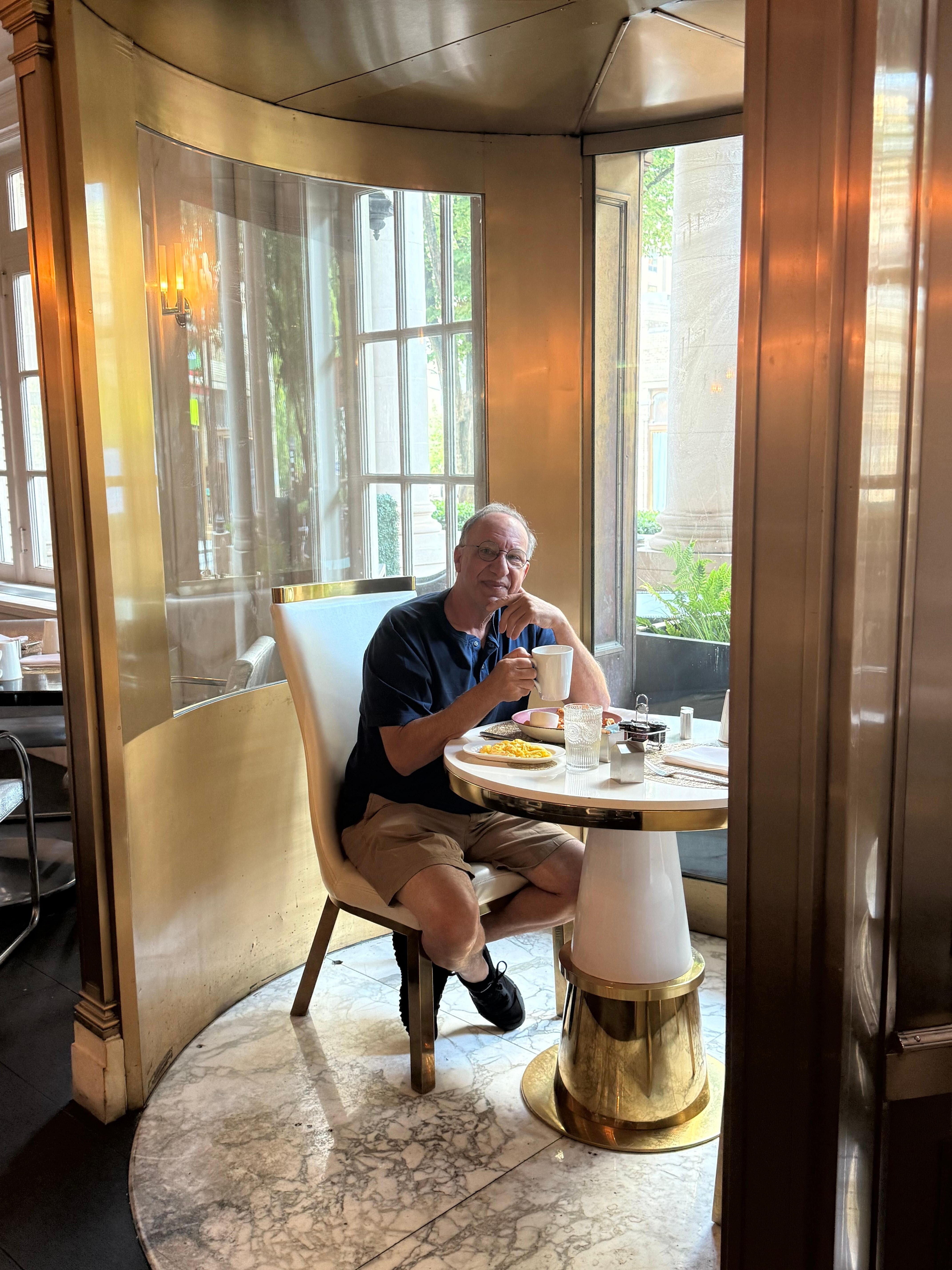 Birthday breakfast in the golden booth
