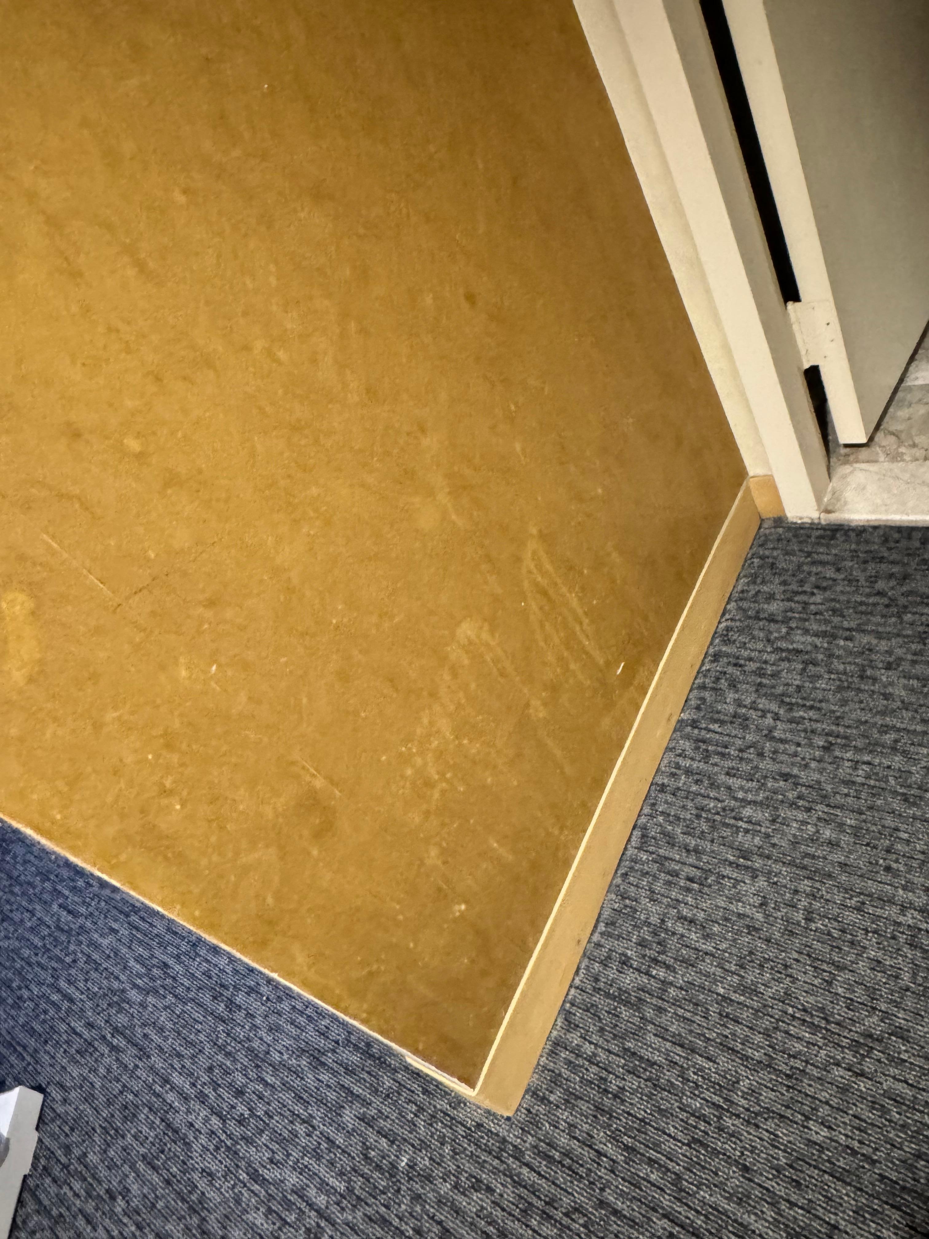 Stains on the walls.