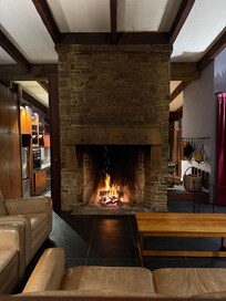 The fire place in the lounge