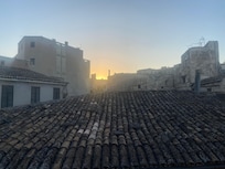 Early morning. Sun viewed from the terrace