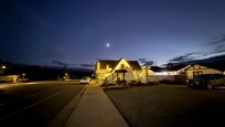 Night view of property