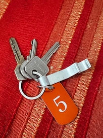 Handy bottle opener on key ring.