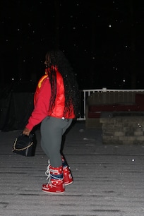 The beautiful deck which has the hot tub and pool .