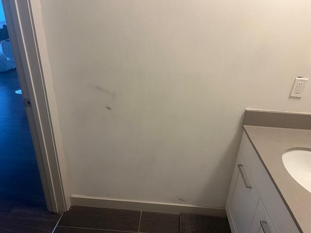 Dirt marks on the walls. 