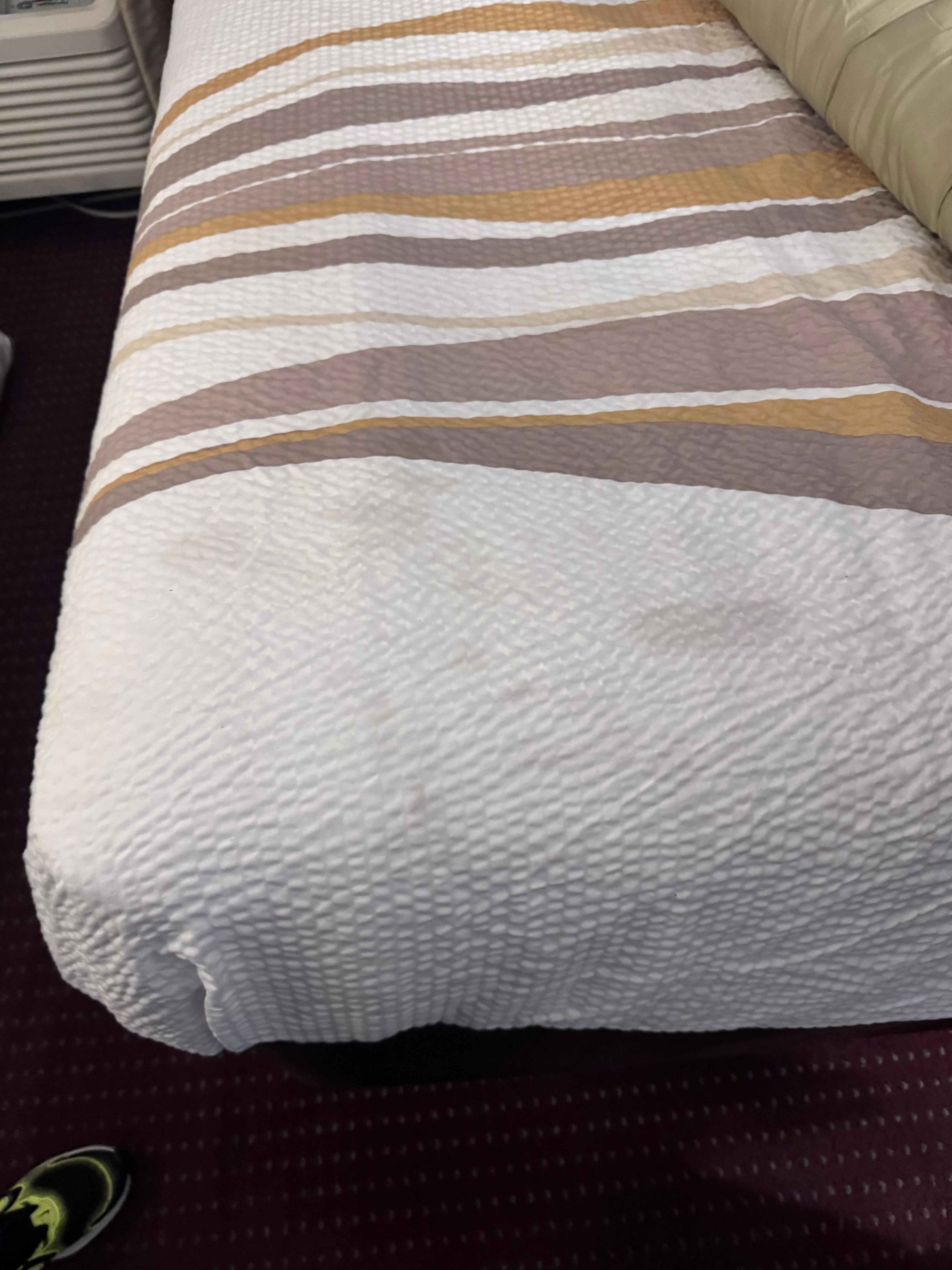 Dirty sheets! I am glad I had sleeping bags.