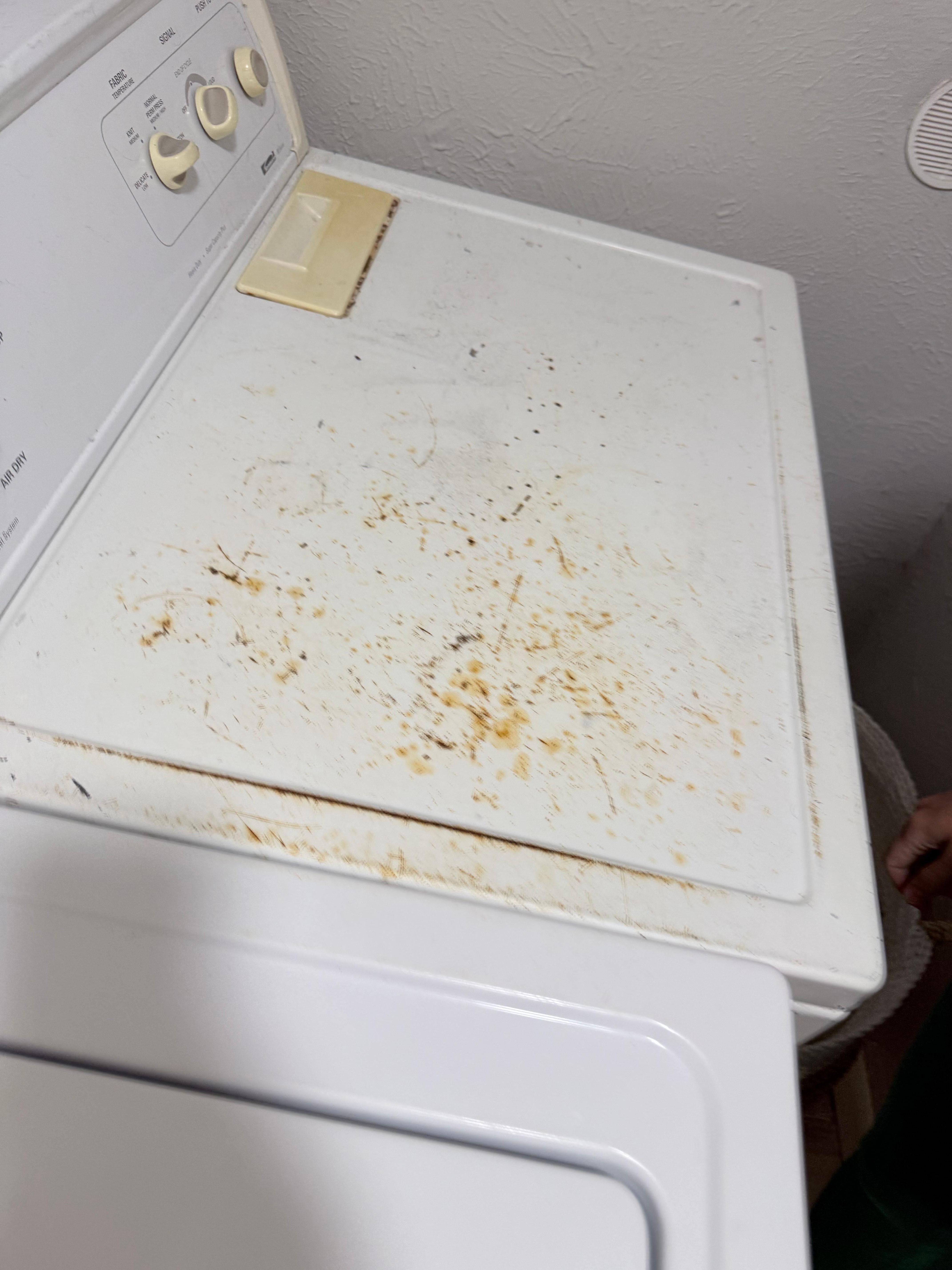 Dryer covered in rust