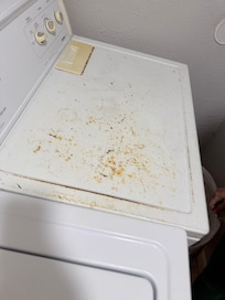 Dryer covered in rust