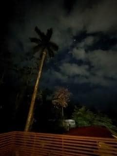 Beautiful stars by pool at night
