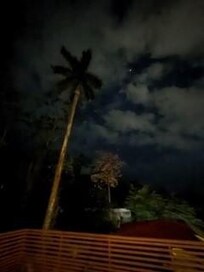 Beautiful stars by pool at night