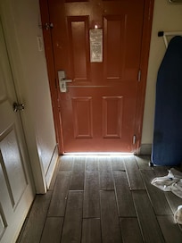 Large gap under the door.