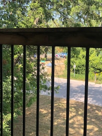 The view of the lake from the upper balcony