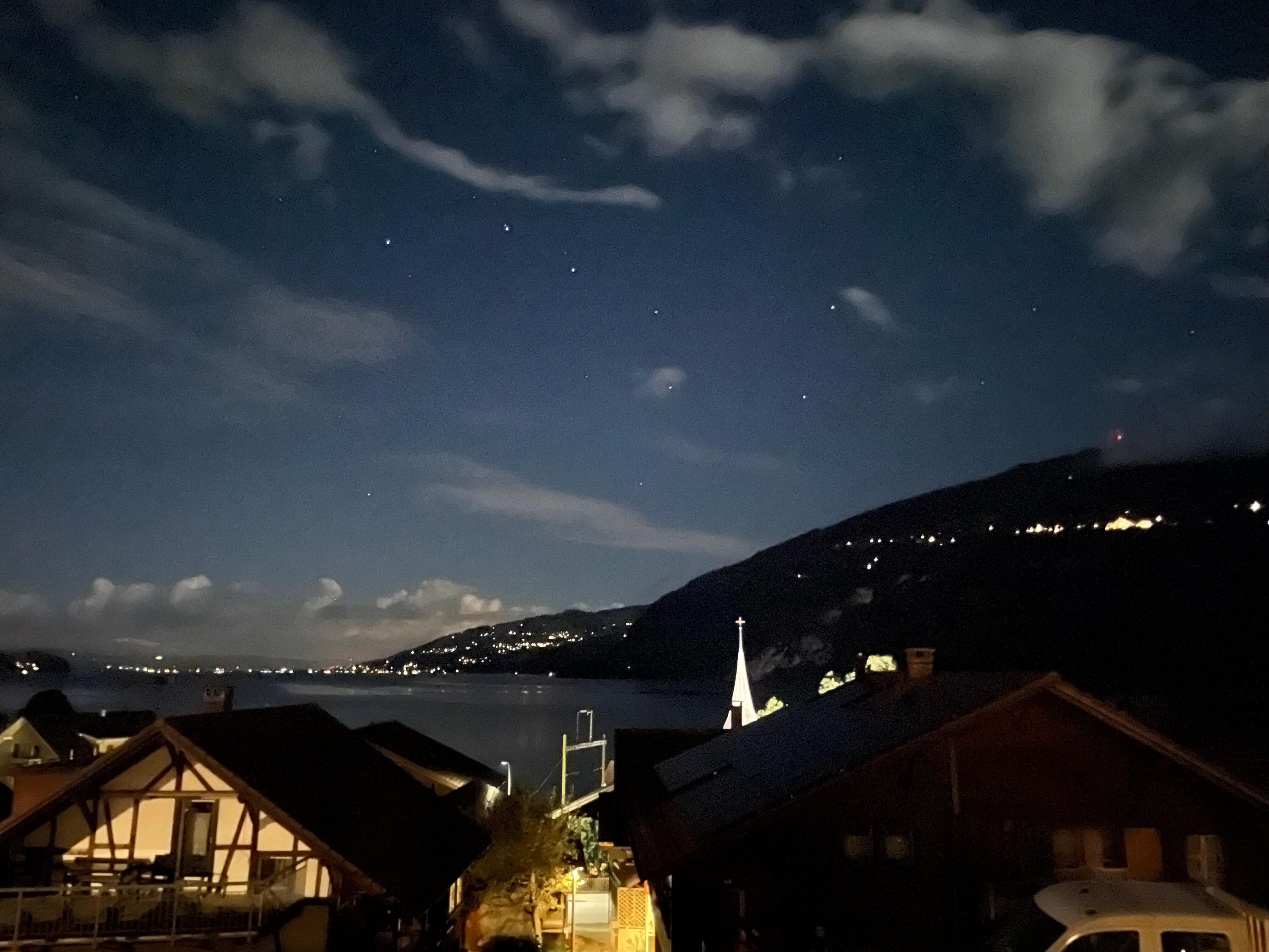 Nighttime view from the balcony