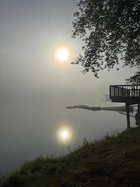 Morning fog on Trail Lake