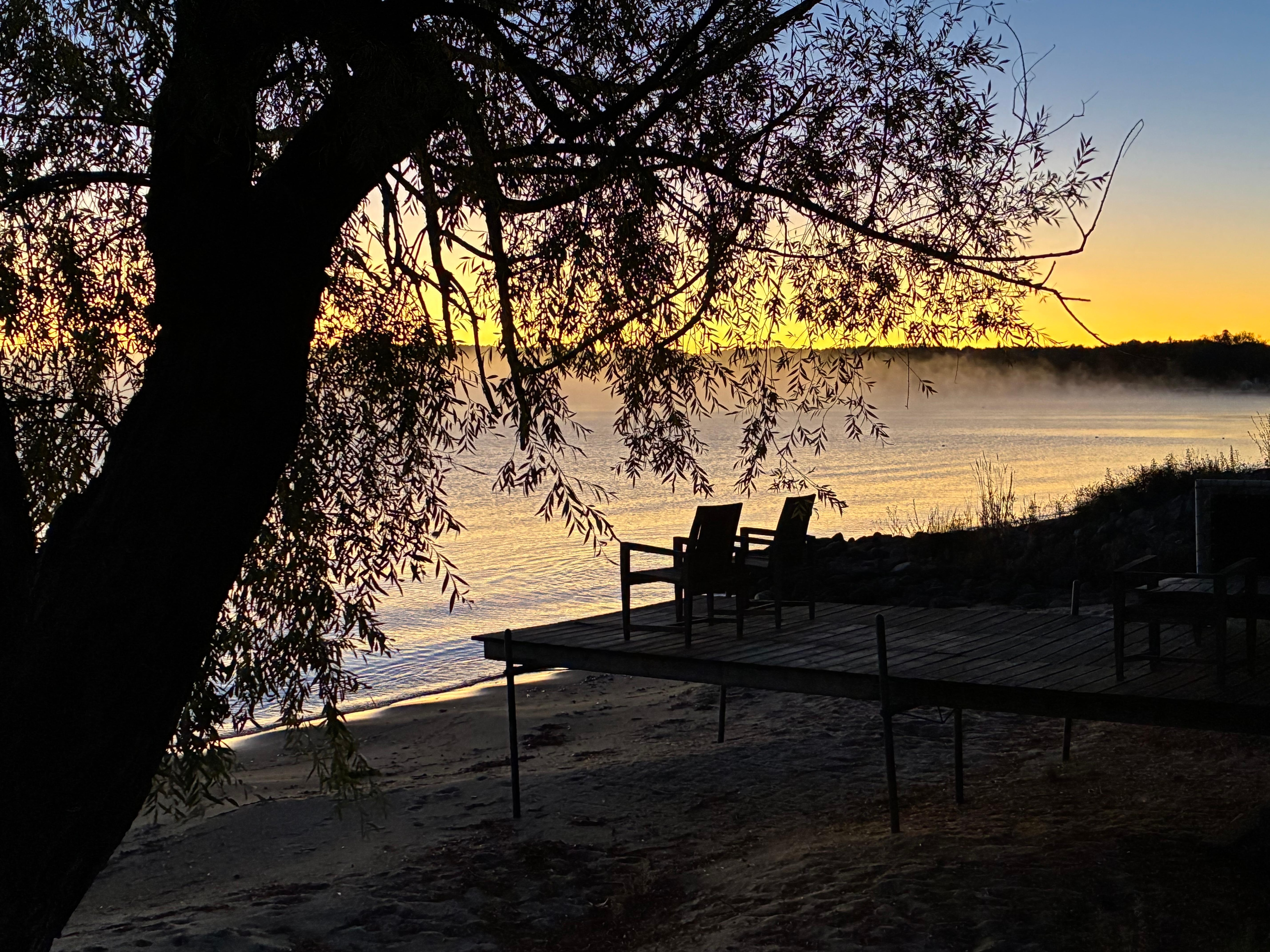 One of the decks overlooking the bay