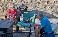 My husband and dad with our doggy