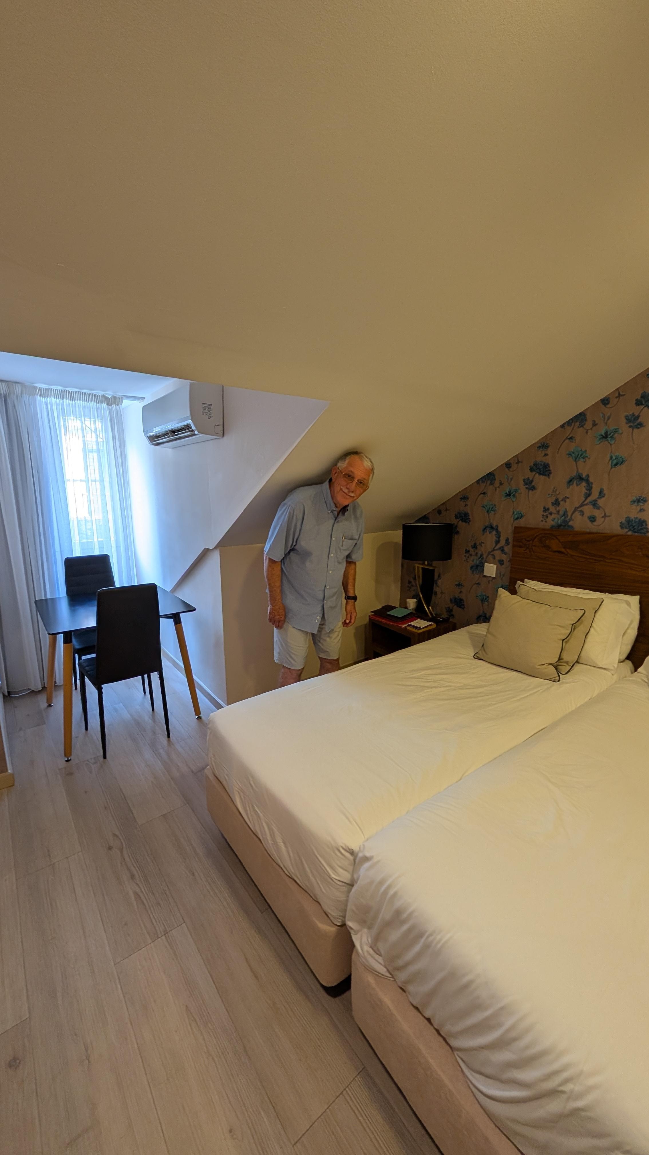 Our room where my husband whacked his head.